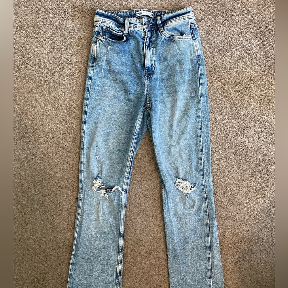 Zara women’s high waisted split hem jeans